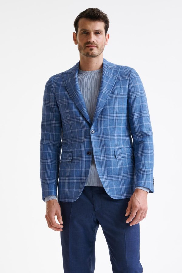 Blue Linen & Wool Soho Jacket Amalfi Trend